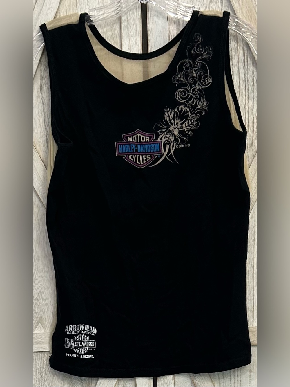 Harley-Davidson Arrowhead Peoria AZ Mesh Tattoo Tank Top Women’s XL 2011